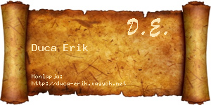 Duca Erik névjegykártya